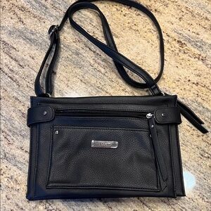 Rosetti Black Crossbody Bag with Silver Accents